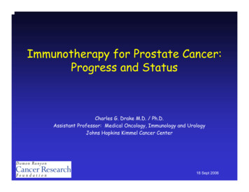 Immunotherapy For Prostate Cancer: Progress And Status