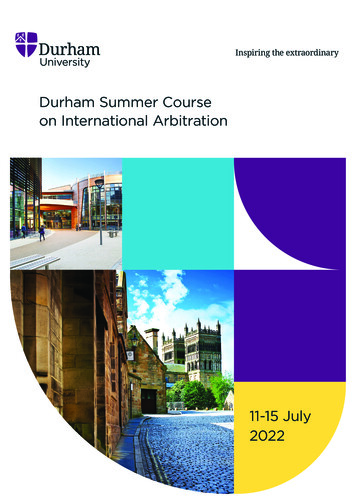 Durham Summer Course On International Arbitration