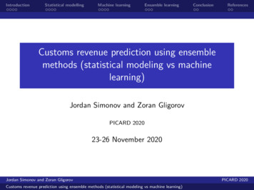 Customs Revenue Prediction Using Ensemble Methods (statistical Modeling .