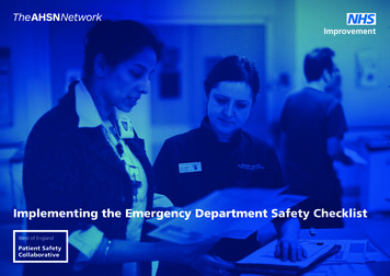 Implementing The Emergency Department Safety Checklist