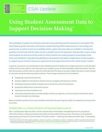 Using Student Assessment Data To Support Decision-Making 1 - Ed