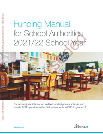 Funding Manual For School Authorities - Alberta