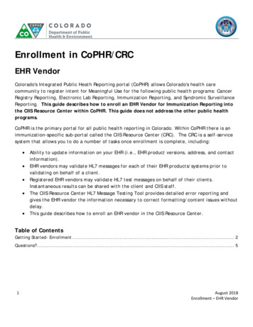 Enrollment In CoPHR/CRC