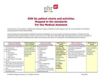EHR Go Patient Charts And Activities Mapped To The Standards For The .