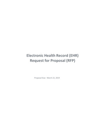 Electronic Health Record (EHR) Request For Proposal (RFP)