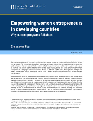 Empowering Women Entrepreneurs In Developing Countries