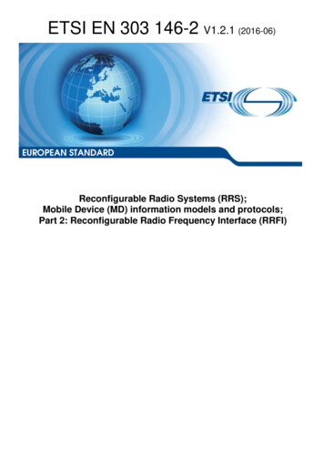EN 303 146-2 - V1.2.1 - Reconfigurable Radio Systems (RRS . - ETSI