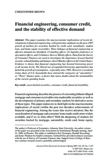 Financial Engineering, Consumer Credit, And The Stability Of Effective .