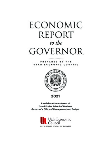 Utah Economic Report To The Governor