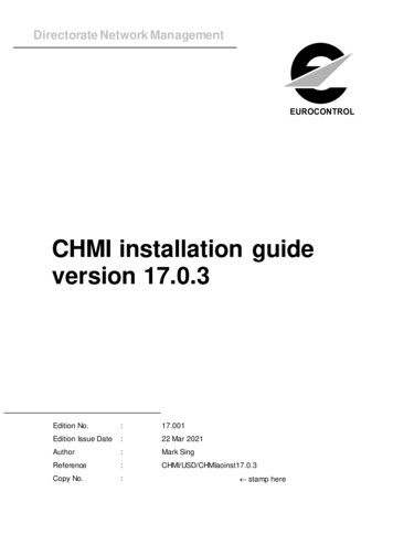 CHMI Installation Guide Version 17.0 - Eurocontrol