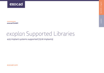 Oplna X E Supported Libraries - Implant Solutions Direct
