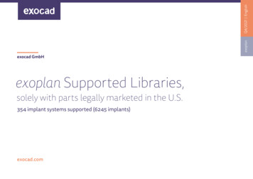 Oplna X E Supported Libraries, - Exocad