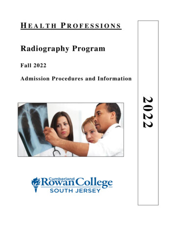 Radiography Program - Rowan College Of South Jersey