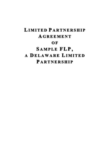 Family Limited Partnership Agreement Example