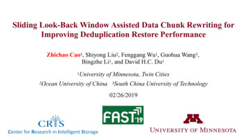 Sliding Look-Back Window Assisted Data Chunk Rewriting For . - USENIX