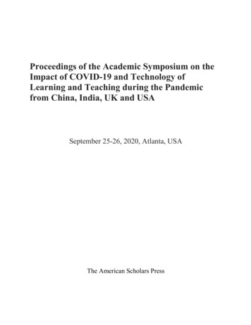 Proceedings Of The Academic Symposium On The Impact Of COVID-19 And .