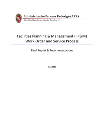Facilities Planning & Management (FP&M) Work Order And Service Process