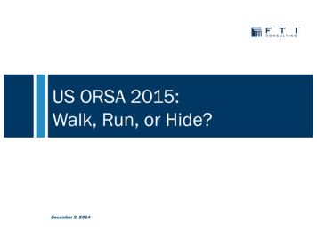 US ORSA 2015: Walk, Run, Or Hide? - FTI Consulting
