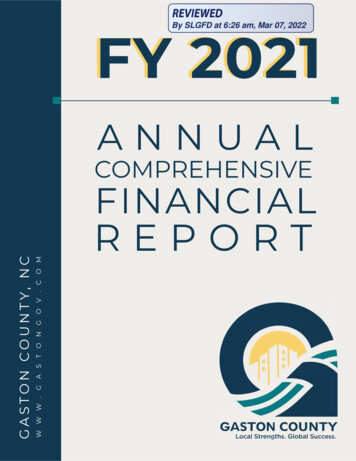 - Gaston County 2021 Audit Report (Counties 6/30/21 2021-13 [6/30/2021 .