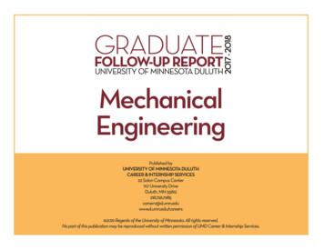 Mechanical Engineering - University Of Minnesota