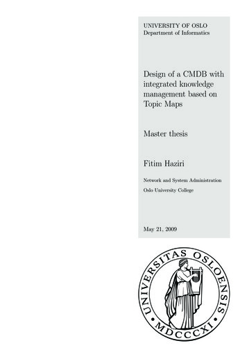 Design Of A CMDB With Integrated Knowledge Management Based On . - UiO