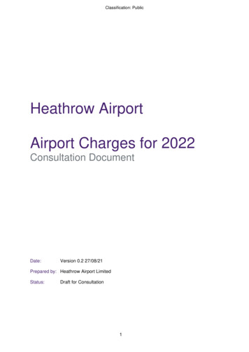 Heathrow Airport Airport Charges For 2022
