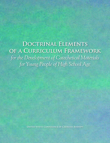 Doctrinal Elements Of A Curriculum Framework - USCCB