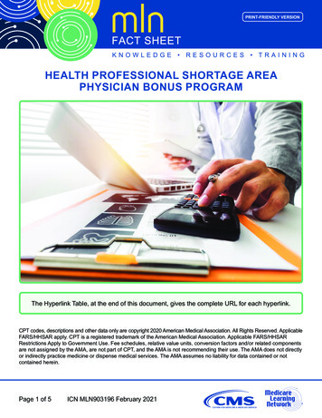 Health Professional Shortage Area Physician Bonus Program