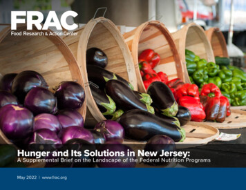 Hunger And Its Solutions In New Jersey - Food Research & Action Center