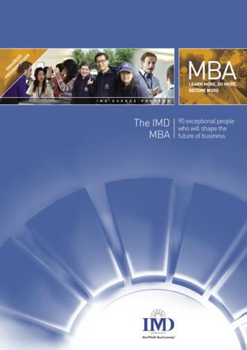 The IMD MBA Future Of Business - Beat The GMAT
