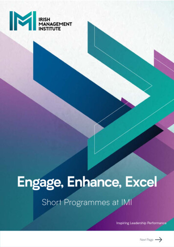 Engage, Enhance, Excel - Imi.ie