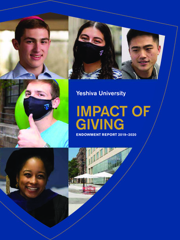 Yeshiva University IMPACT OF GIVING - Yu.edu