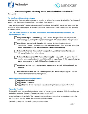 Nationwide Agent Contracting Packet Instruction Sheet And Check List