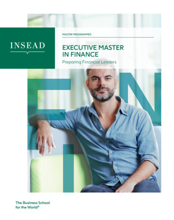 Executive Master In Finance - Insead