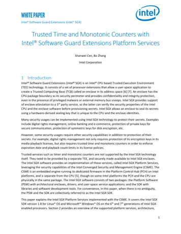Trusted Time And Monotonic Counters With Intel Software Guard .