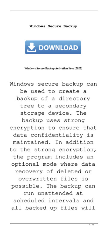 Windows Secure Backup