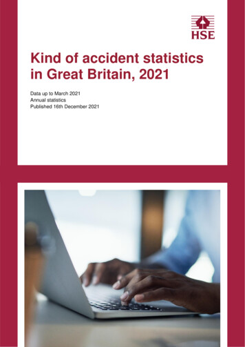 Kind Of Accident Statistics In Great Britain, 2021 - HSE