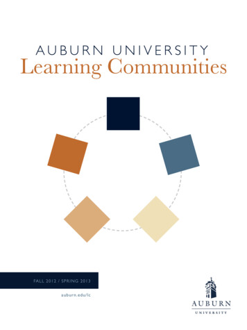 AUBURN UNIVERSITY Learning Communities