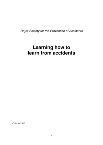 Learning How To Learn From Accidents - RoSPA