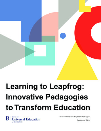 Learning To Leapfrog Innovative Pedagogies To Transform Education