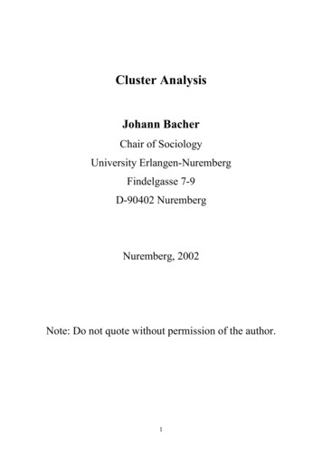 Chair Of Sociology University Erlangen-Nuremberg . - Clusteranalyse