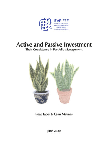 Active And Passive Investment - IEAF