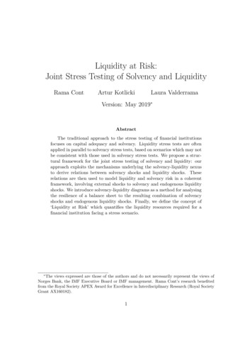 Liquidity At Risk: Joint Stress Testing Of Solvency And Liquidity