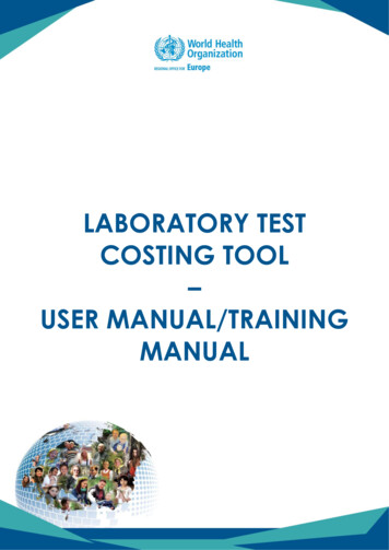 Laboratory Test Costing Tool - User Manual
