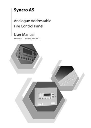 Analogue Addressable Fire Control Panel User Manual
