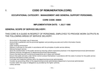 Code Of Remuneration (Core)