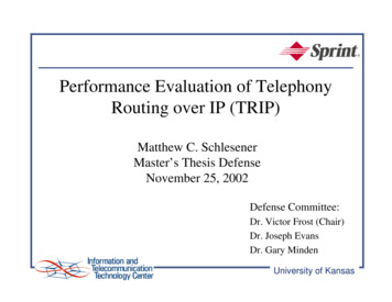 Routing Over IP (TRIP) Performance Evaluation Of Telephony