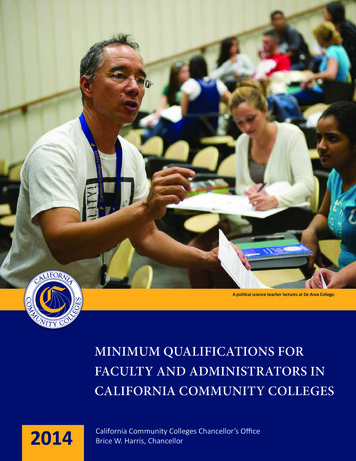 Minimum Qualifications For Faculty And Administrators In . - Asccc