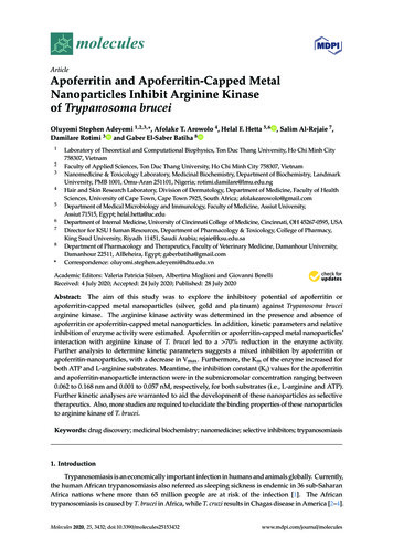 Apoferritin And Apoferritin-Capped Metal Nanoparticles Inhibit Arginine .