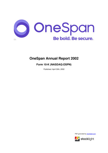 OneSpan Annual Report 2002 - Stocklight 